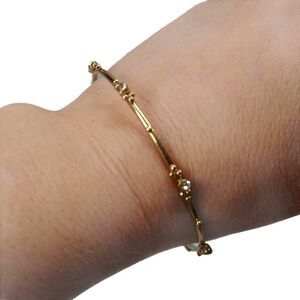 Wrist Bangle/Bracelet,  Gold/Rhinestones